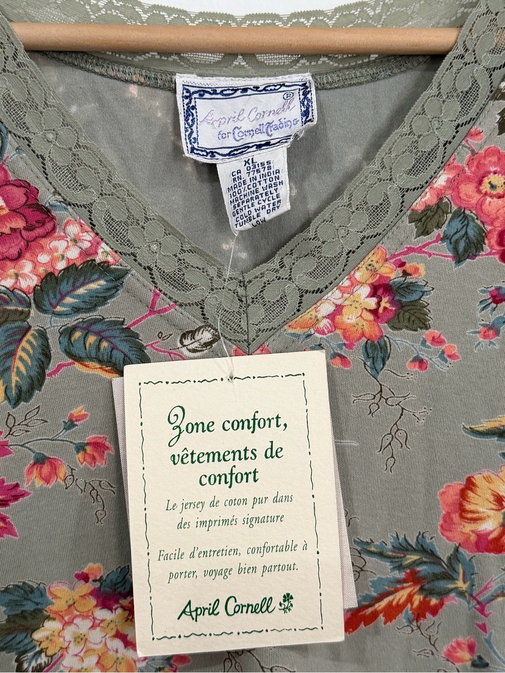 April Cornell Sage Maxi Dress Size XL  90s butter mom NEW - Picture 3 of 5